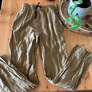Zara Linen Olive Pants